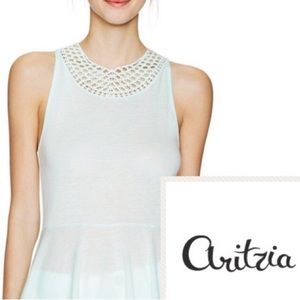 NWT Wilfred Light Teal Concorde Peplum Tank Top